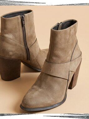 Tan Leather 3.5" Heeled Boots with Leather Embellishments (7) by Aldo